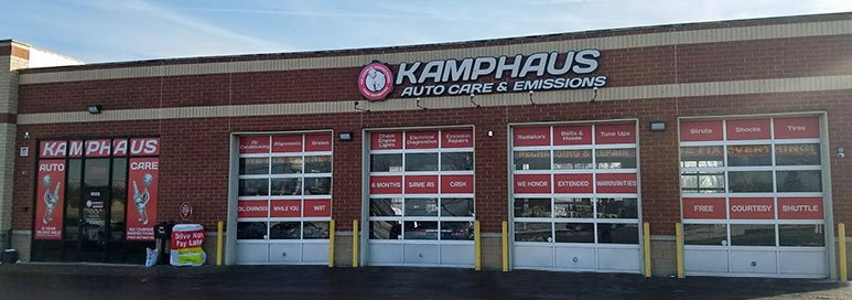 Auto Shop Frontage | Kamphaus Auto Care, Hybrid Repair & Emissions
